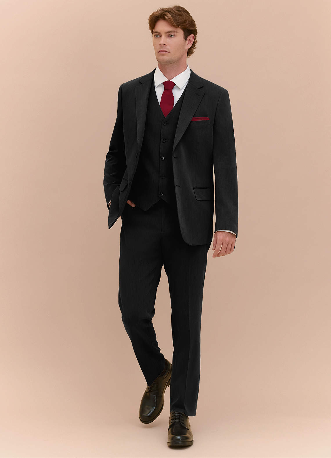 front William Black Comfort Blend 3-piece suit