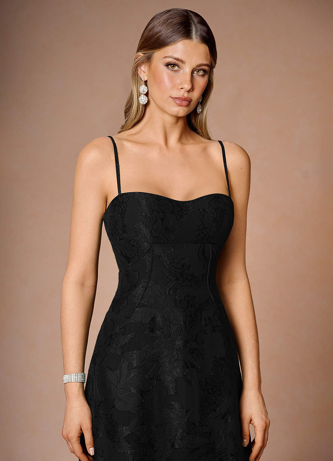 Azazie Floor-Length Maxi Dresses A-Line Wedding Guest Formal Black Tie Dresses Sweetheart Black