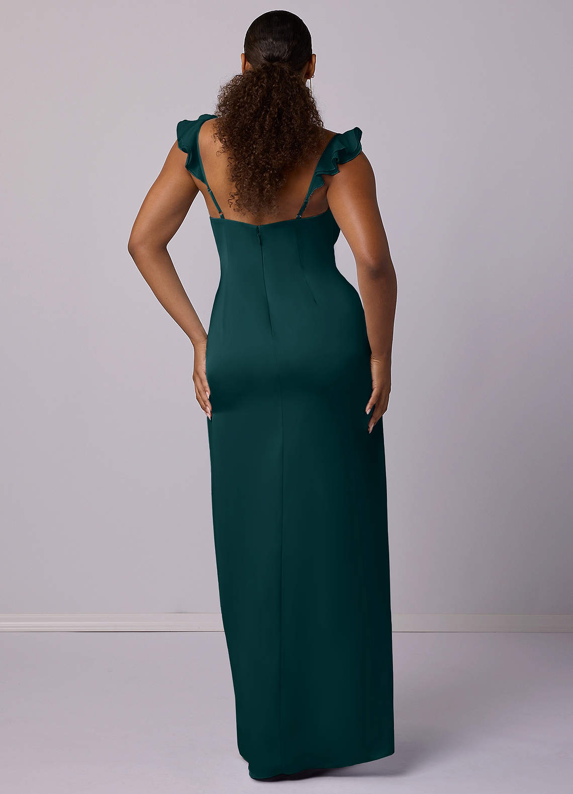 Barbie ♥ Azazie Bridesmaid Dresses Sheath Stretch Satin Floor-Length Dress image6