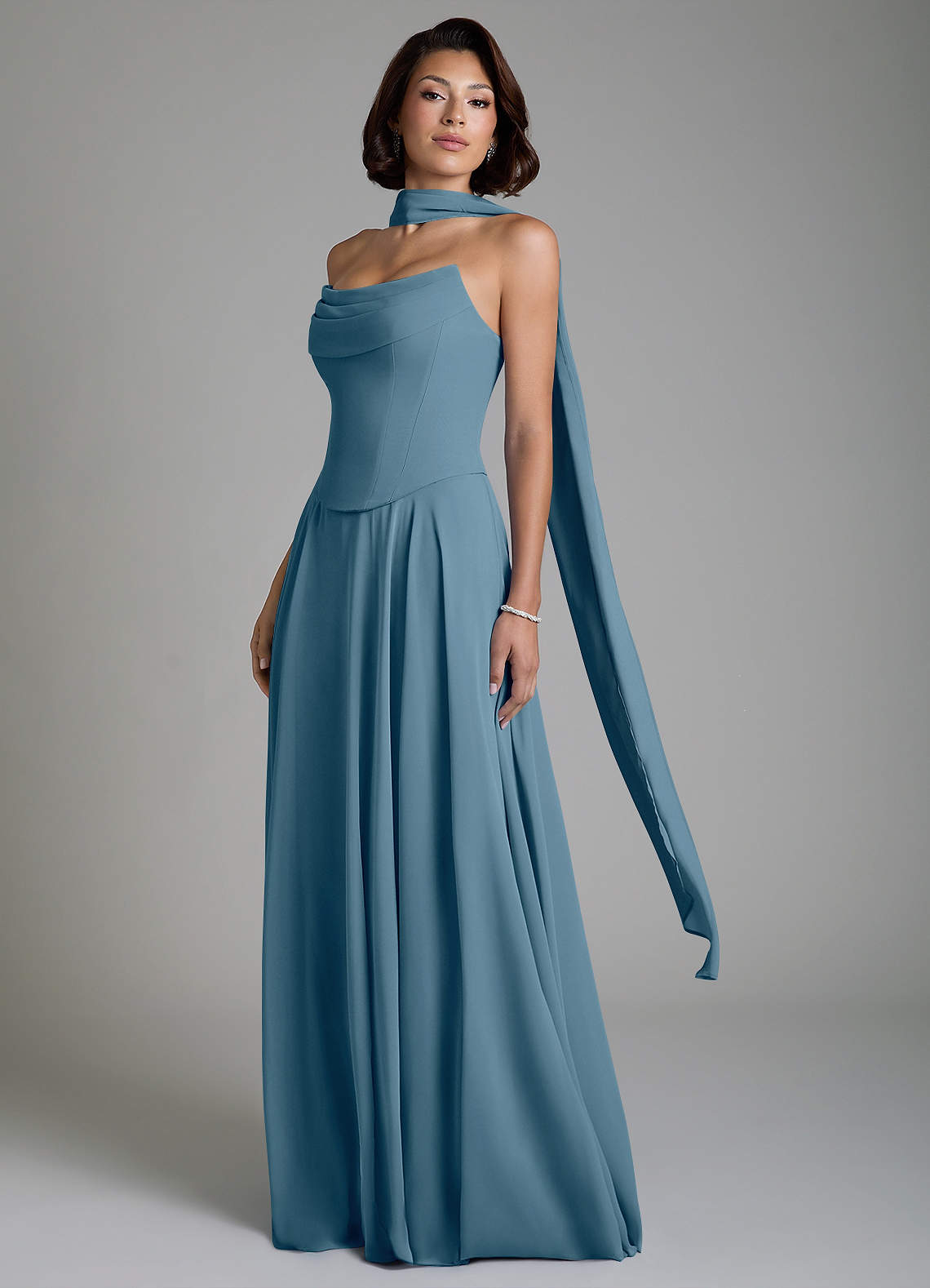 aziz bridesmaid dresses Azazie Ira PQ Piper Slit Dress LDW-60 A fitted Size:PXL