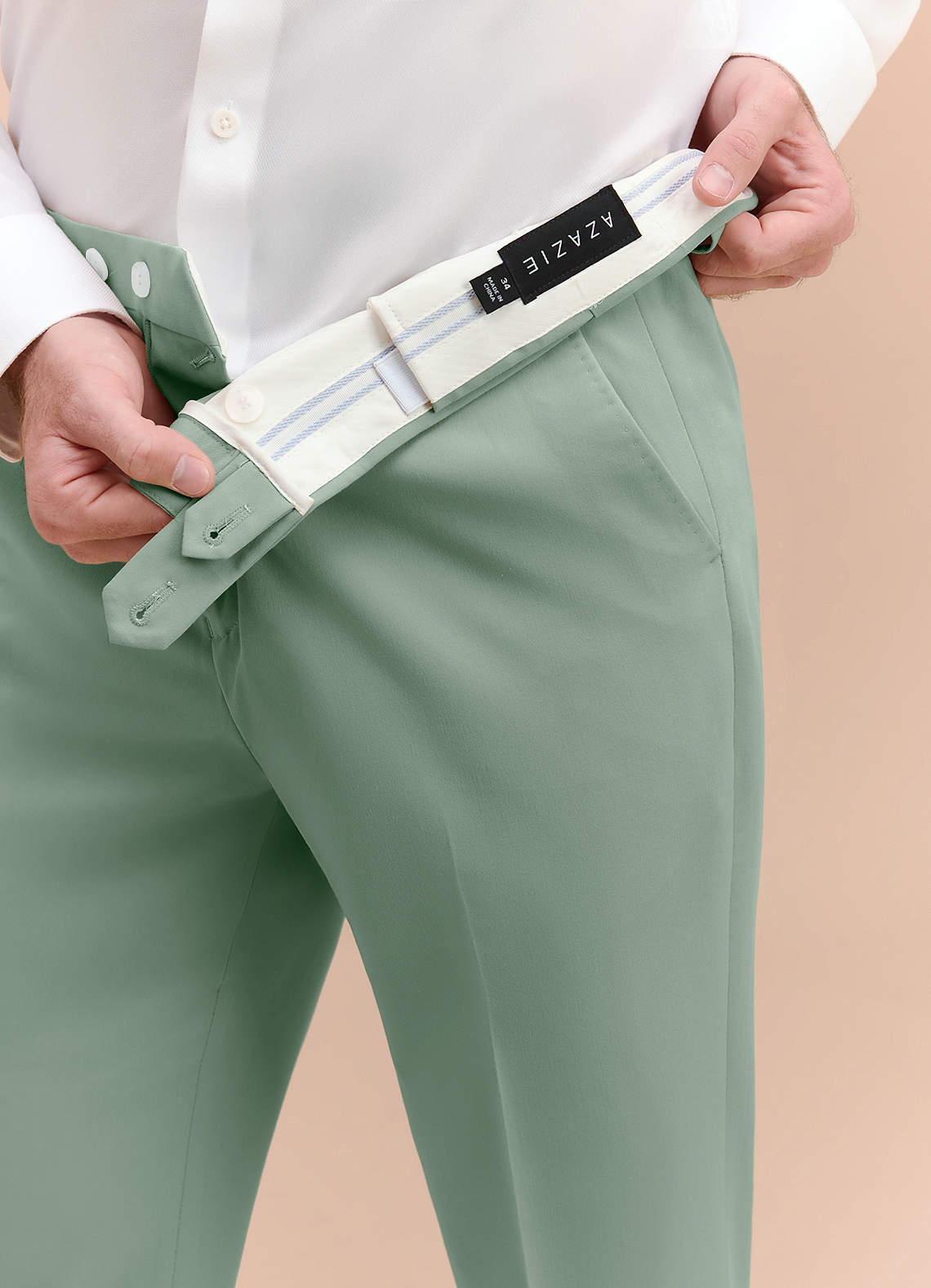 front William Dusty Sage Comfort Blend Dress Pants