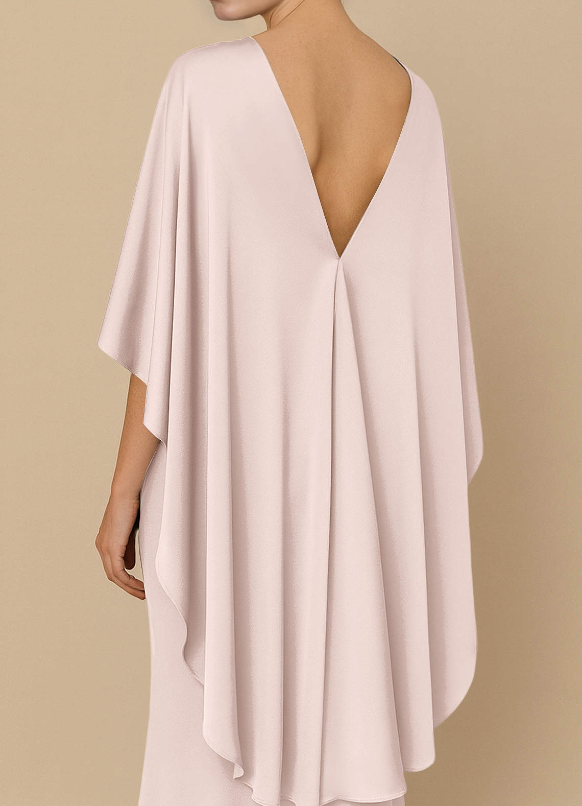 front Azazie Matching Color Stretch Satin Multiway Cape