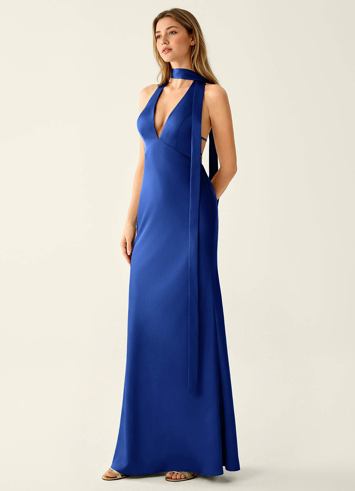 navy blue long dress bridesmaid Off Shoulder Mermaid Satin Cheap Custom Dresses , MRB0073 red satin halter mini Color:Wisteria archive23 Grace your wedding in