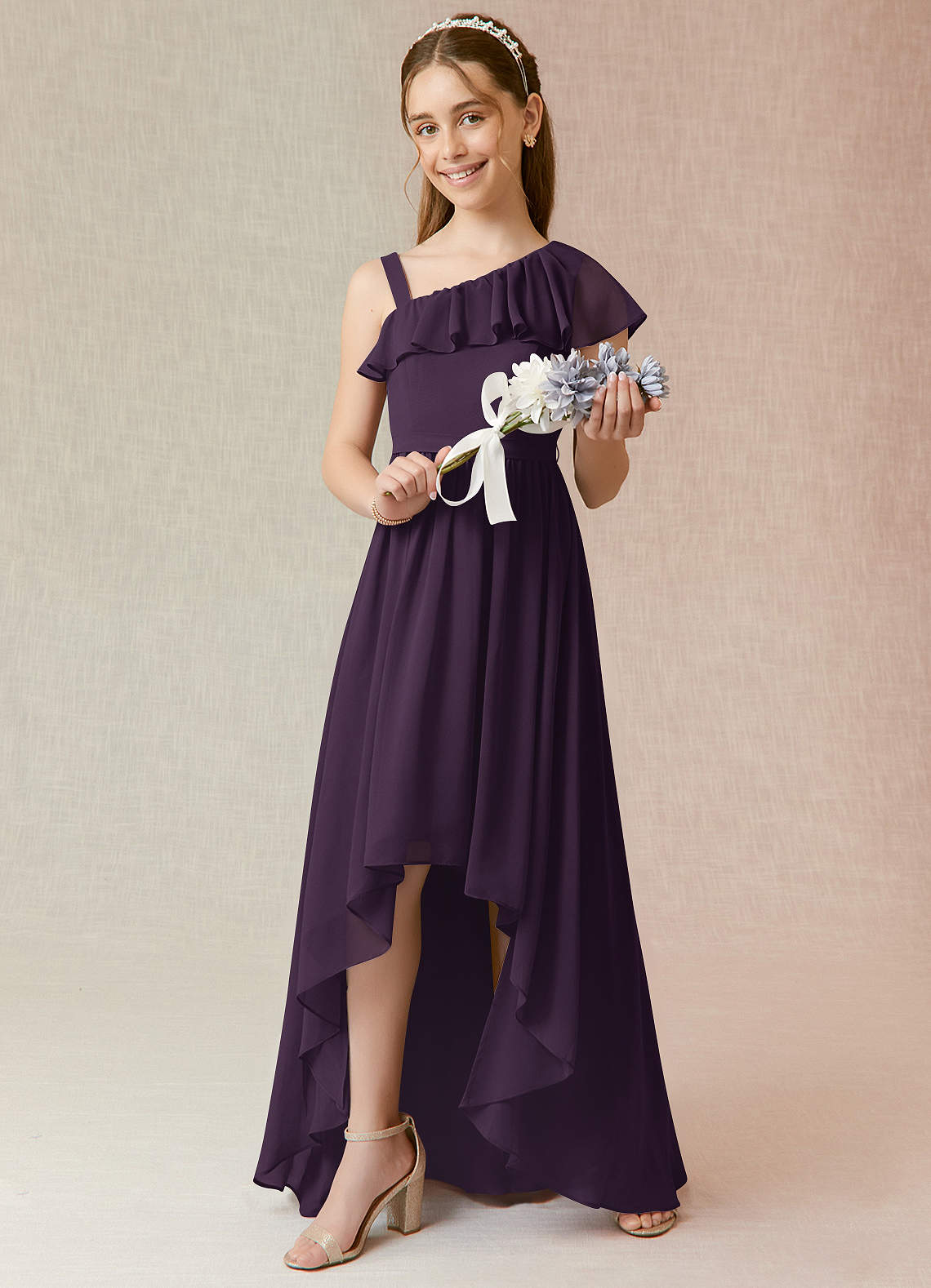 Azazie Mango Junior Bridesmaid Dress in Plum | Azazie