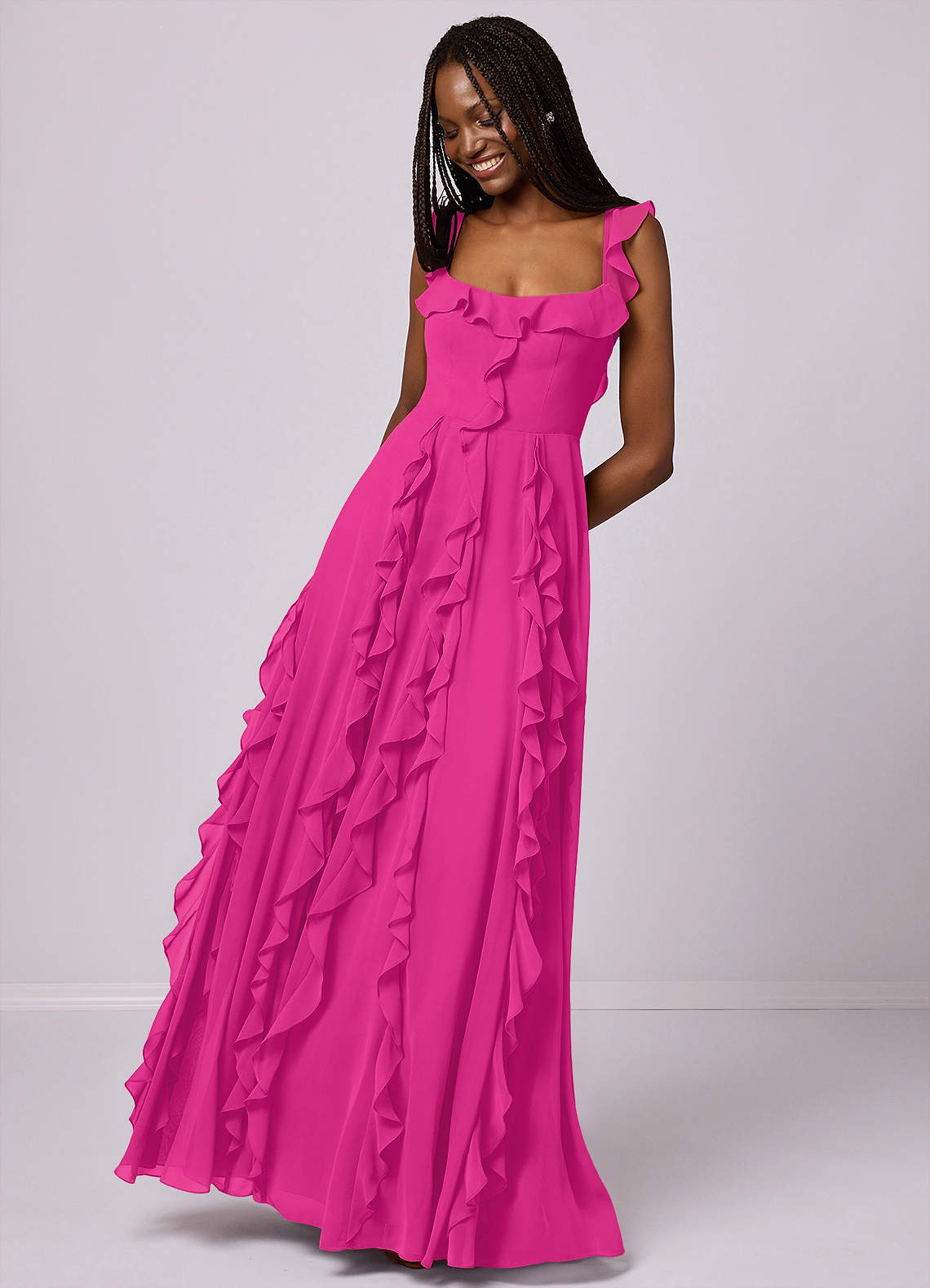 Barbie ♥ Azazie Bridesmaid Dresses A-Line Chiffon Floor-Length Dress with Pockets image4