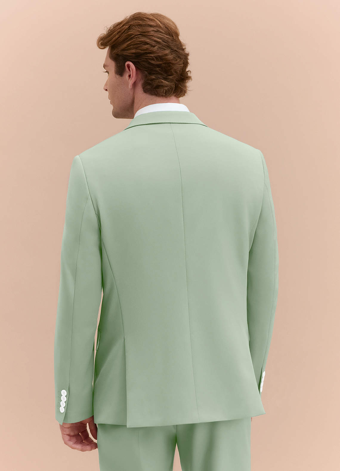 front James Dusty Sage Structured Stretch Suit Jacket