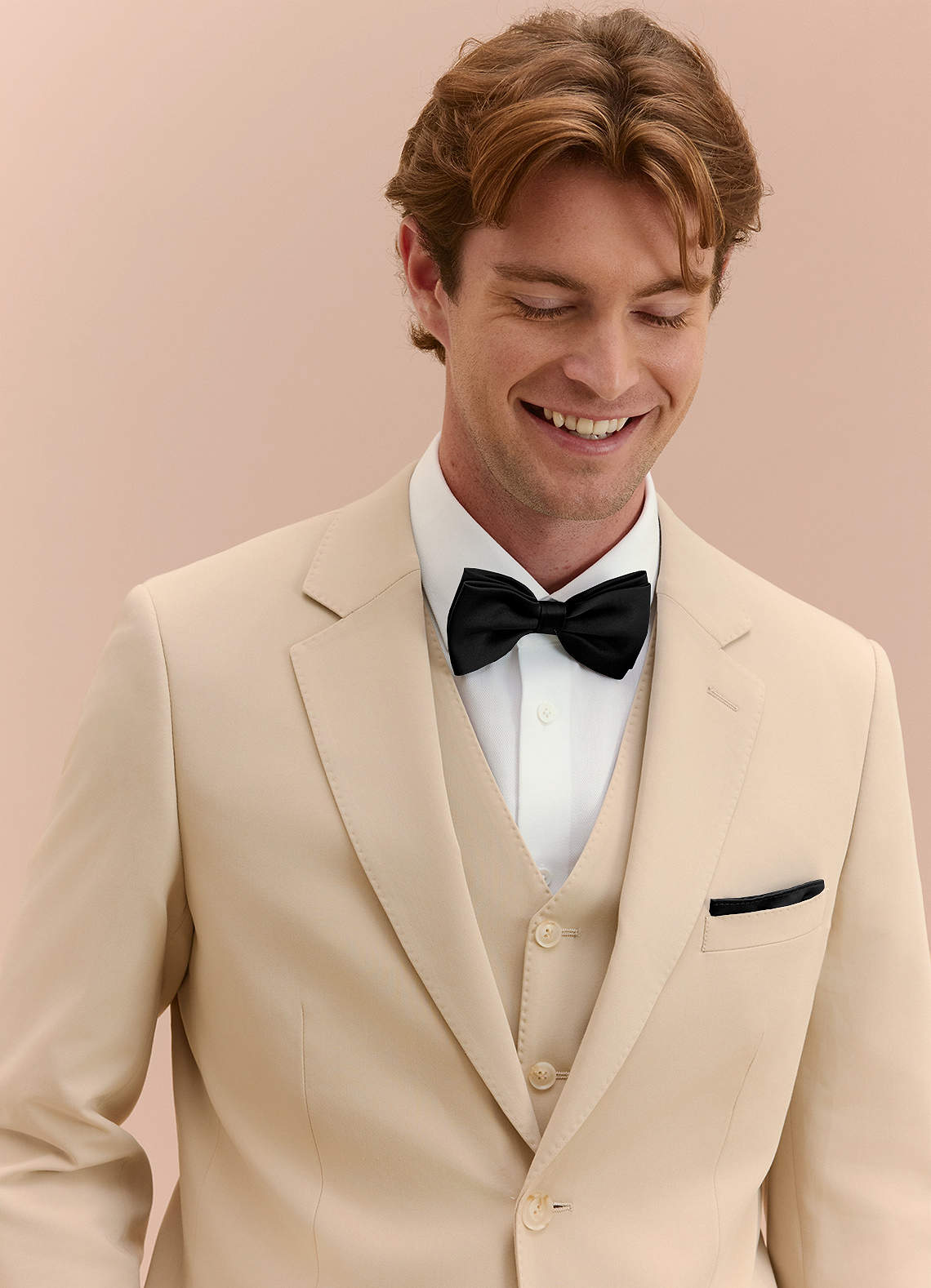 front Adjustable Stretch Satin Bow Tie