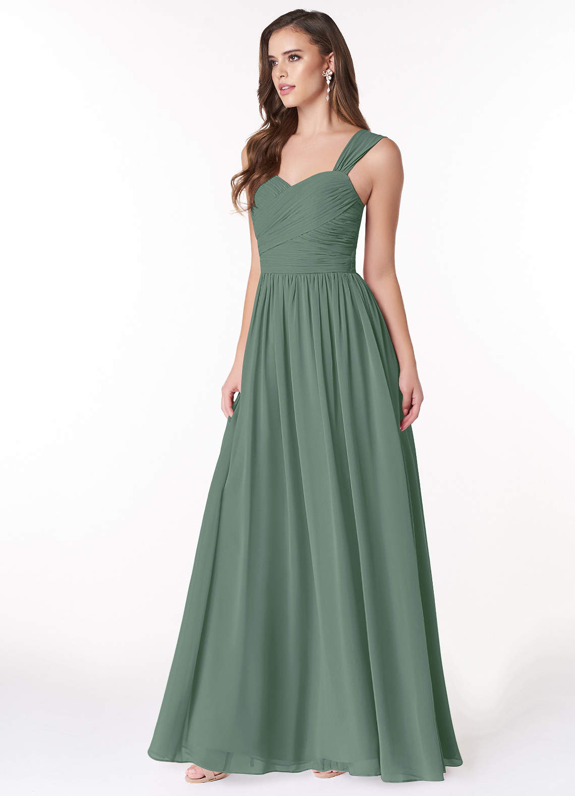 Sweetheart A-Line Ruched Chiffon Dress Lemon