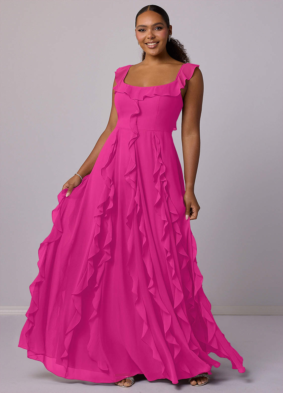 Barbie ♥ Azazie Bridesmaid Dresses A-Line Chiffon Floor-Length Dress with Pockets image9