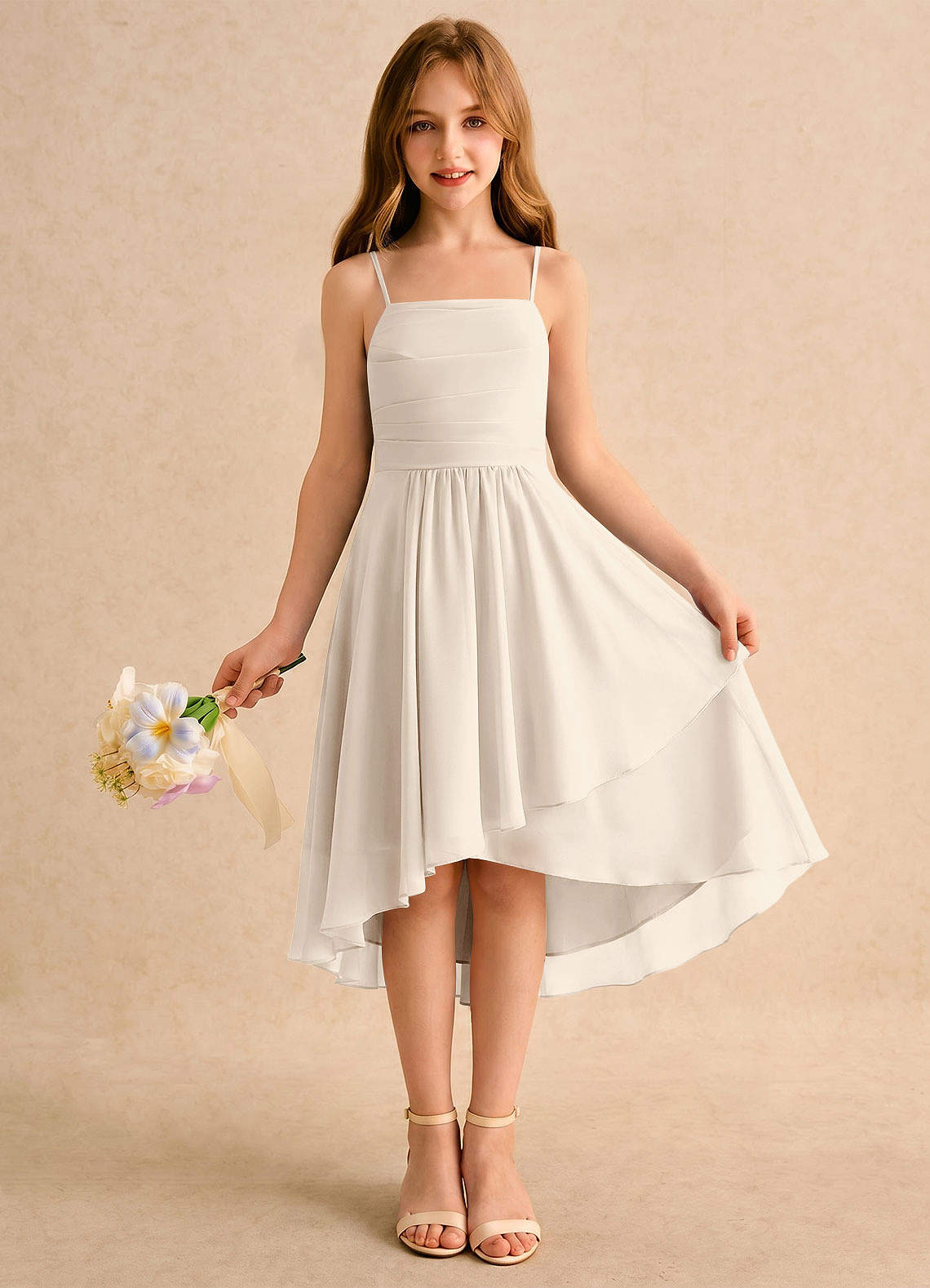 girls white bridesmaid dress Azazie Twilight Dance Formal Alabaster A-Line Pleated Chiffon Short Gorgeous Beach Dresses Colour_Sage Color:LT Blue 2 weeks to be