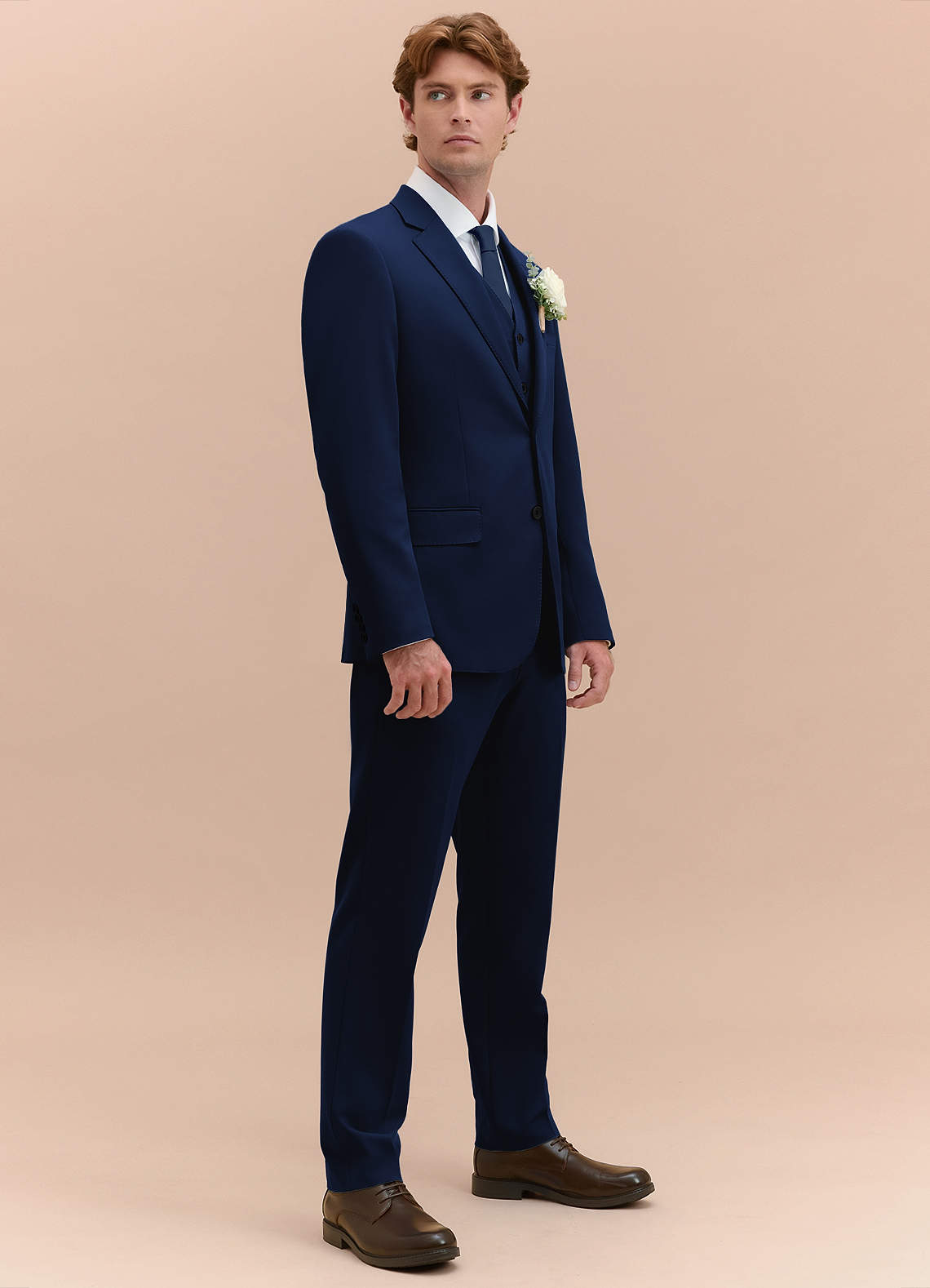 front James Blue Structured Stretch 3-piece suit