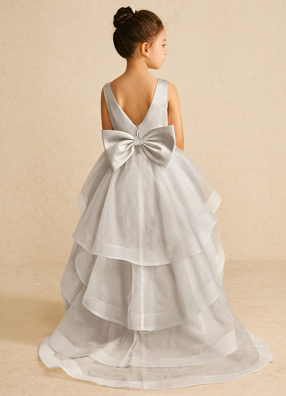 Azazie Pumpkin Flower Girl Dresses Frost A-Line Convertible Tulle Dress image1