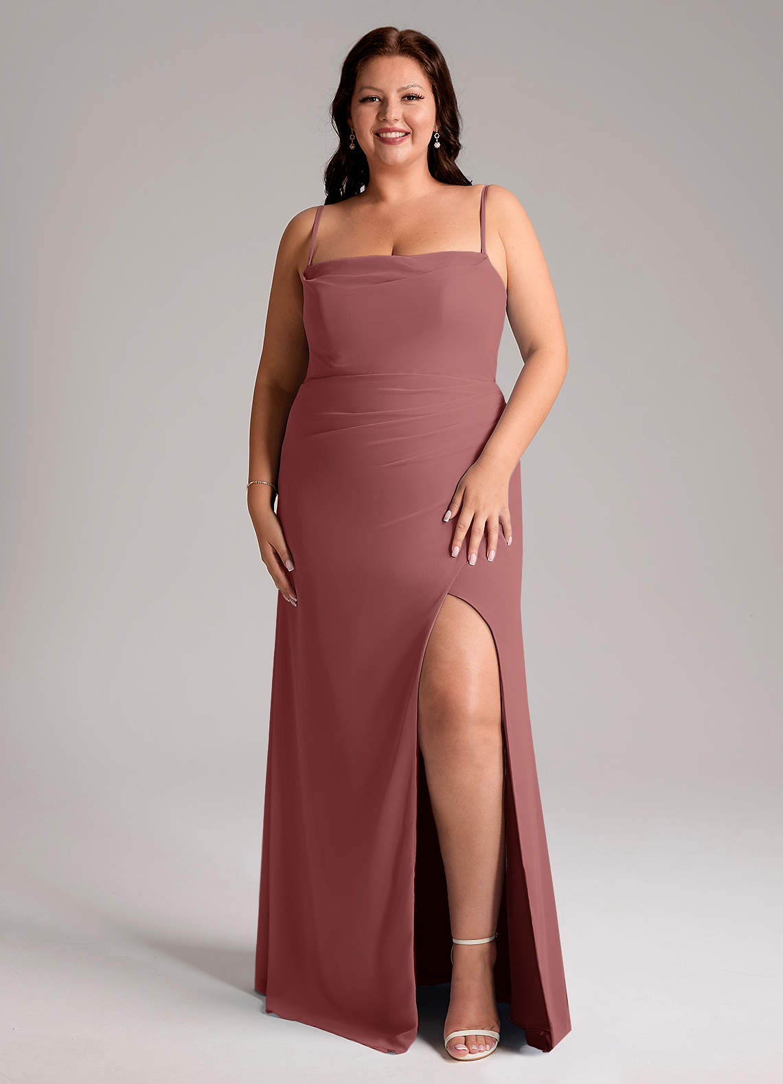 Azazie Leonis Bridesmaid Dresses Amethyst Sheath Strapless Chiffon Convertible Dress image8