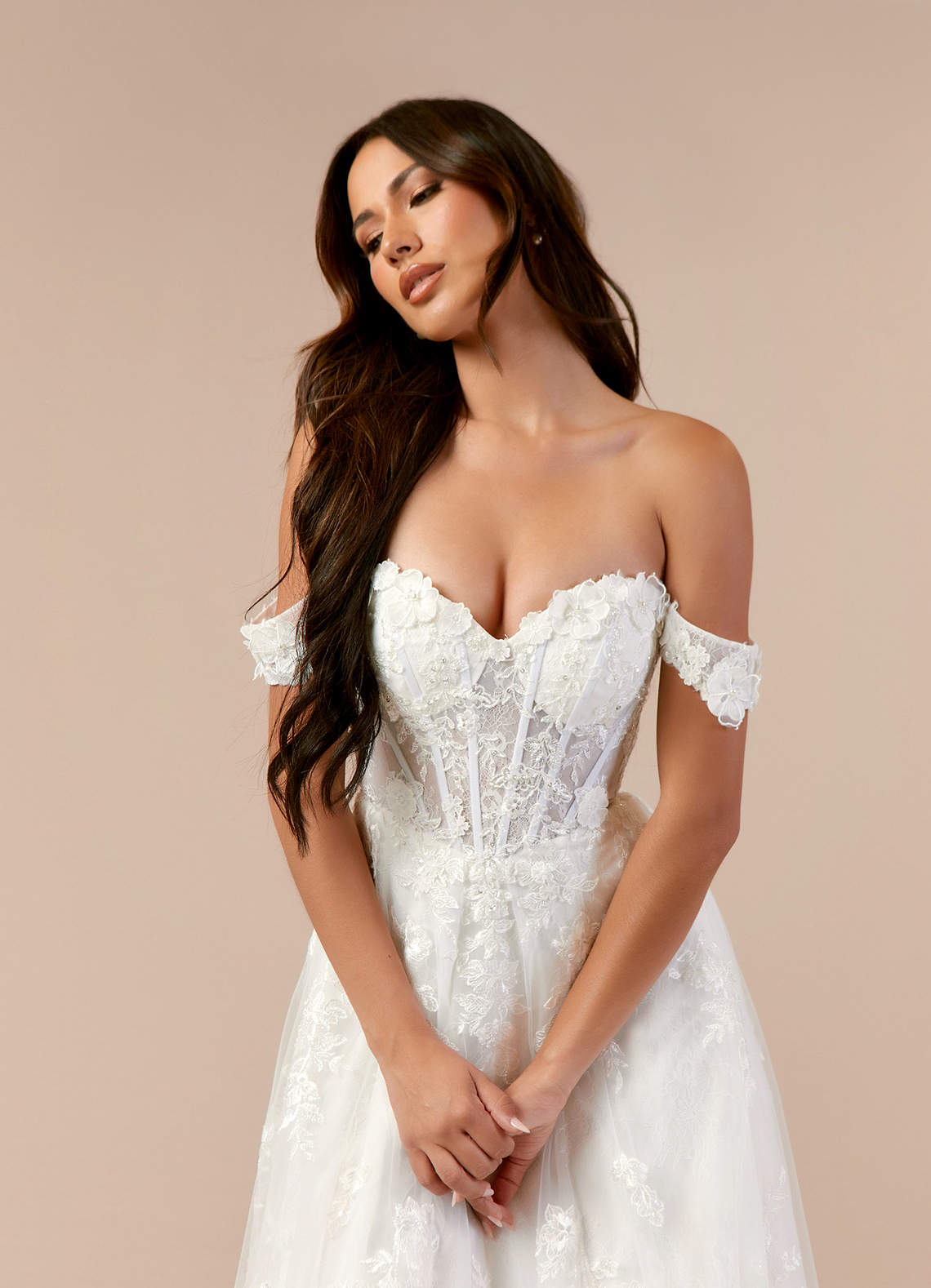 Off Shoulder A-line Beach Wedding Dresses, Sequin Tulle Wedding Dresses, Romantic Bridal Gown Off Shoulder A-line Beach Wedding Dresses, Sequin Tulle Wedding Dresses, Romantic Bridal Gown