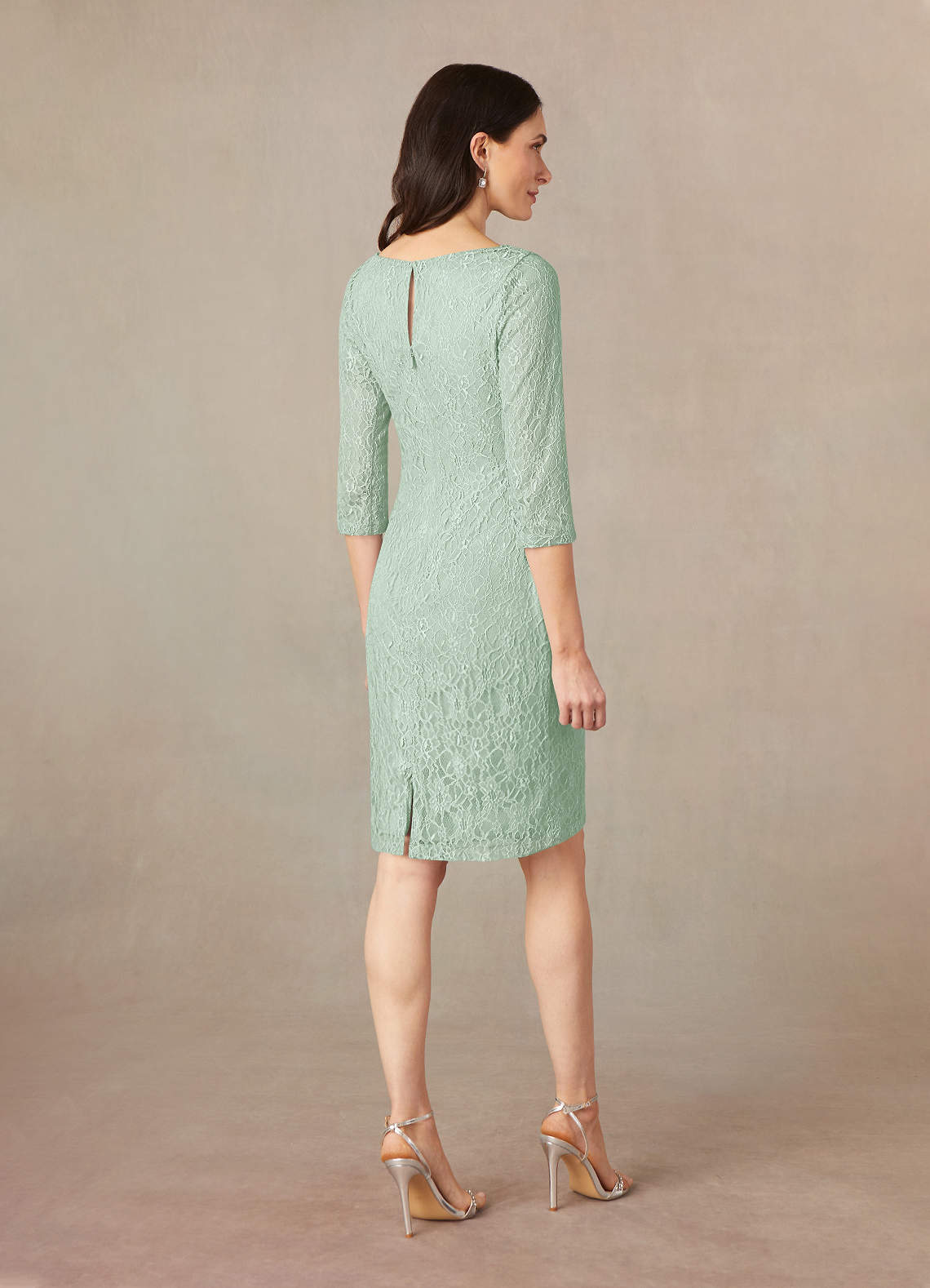 chinese dress ladies Kate Puff Sleeve Lace Dress-Dark Green main image 1