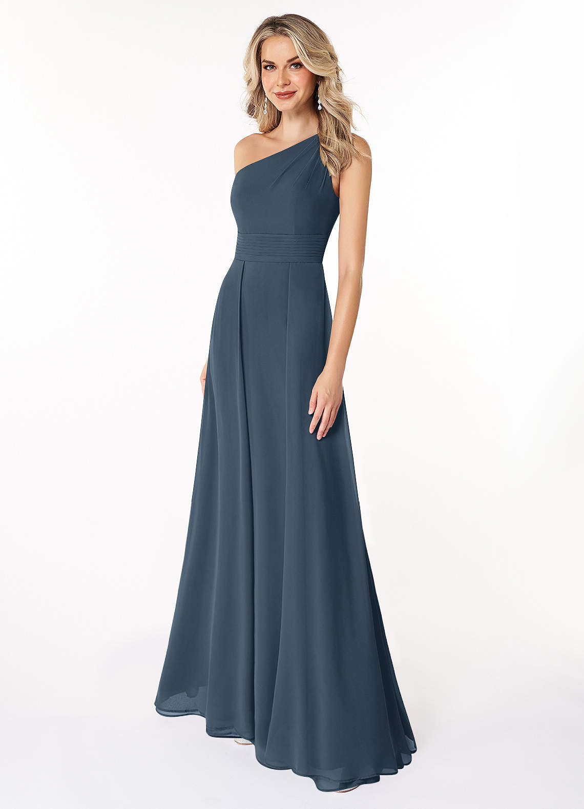 Azazie Dallas Bridesmaid Dresses Neptune A-Line One Shoulder Chiffon Dress image1