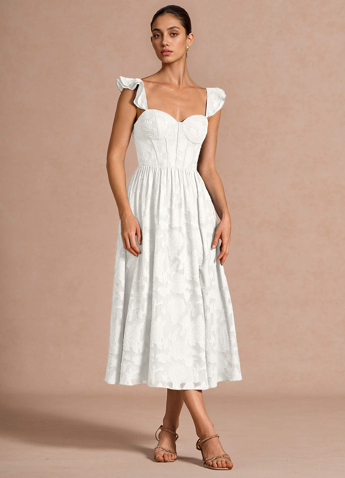 Dora White Midi Dress
