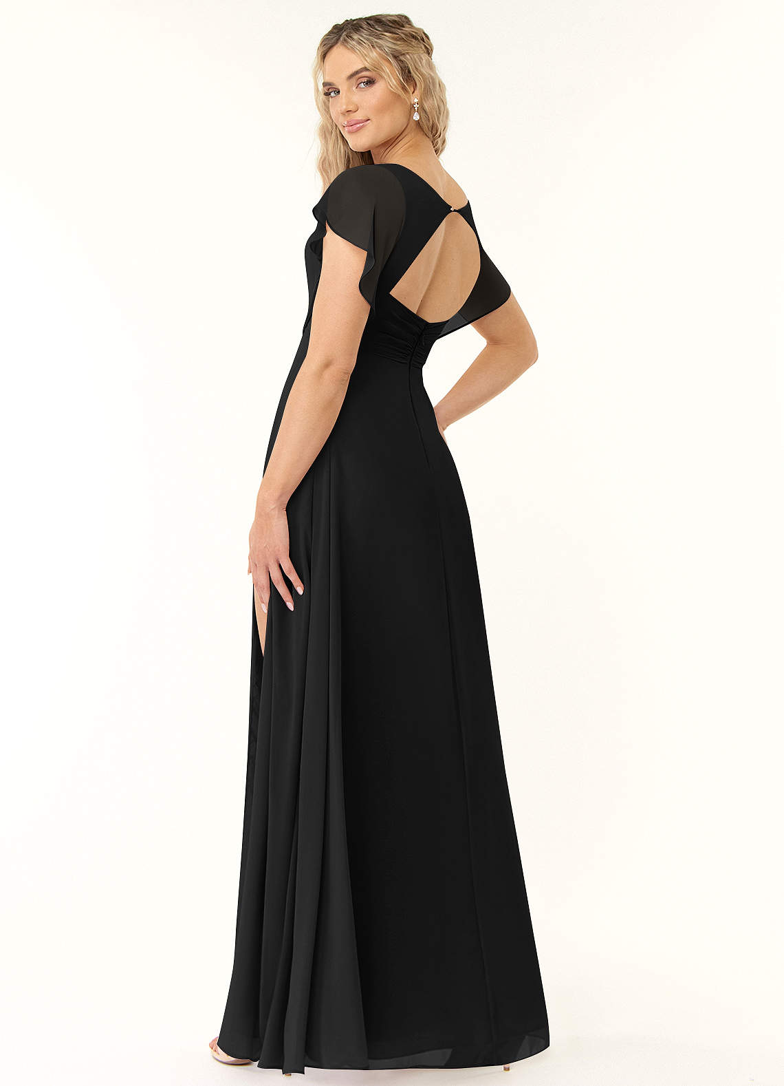 azazie pleated bridesmaid dress Azazie A-Line V-Neck Floor-Length Chiffon Bridesmaid Dresses