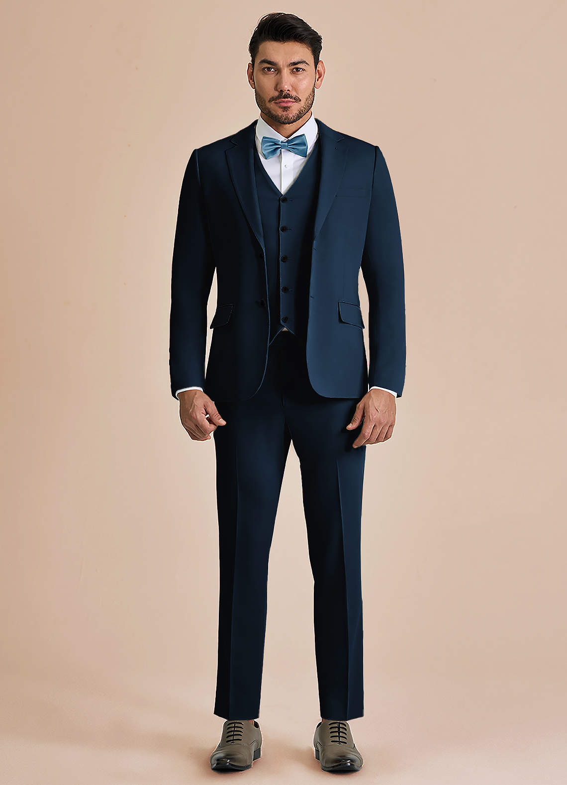 front William Navy Blue Comfort Blend 3-piece suit