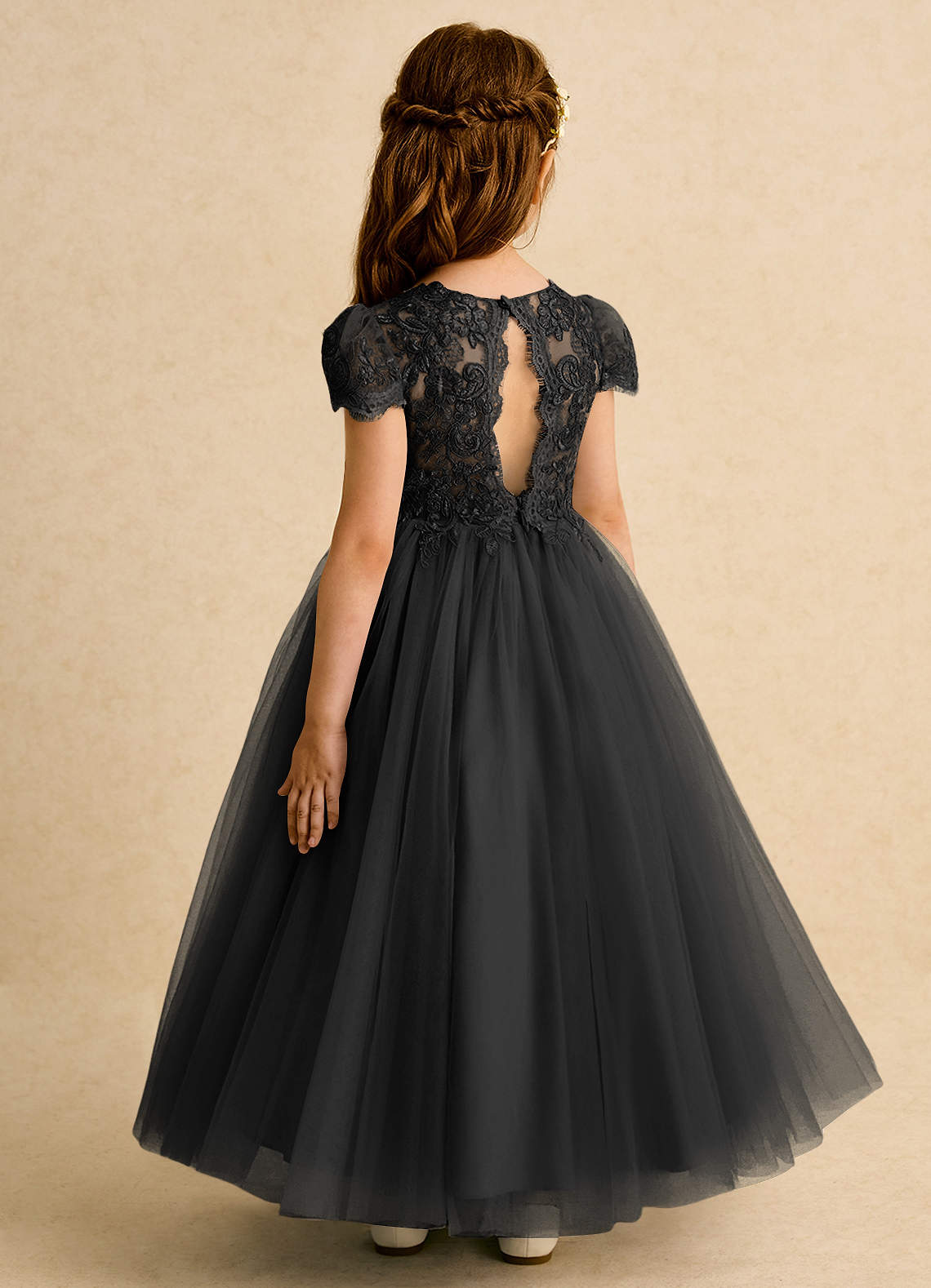 Azazie Puff Flower Girl Klänningar Klä Balklänning i Tyll Spets image6