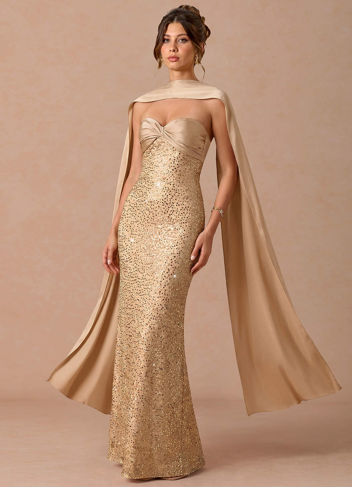 Serelle Gold Champagne Maxi Dress