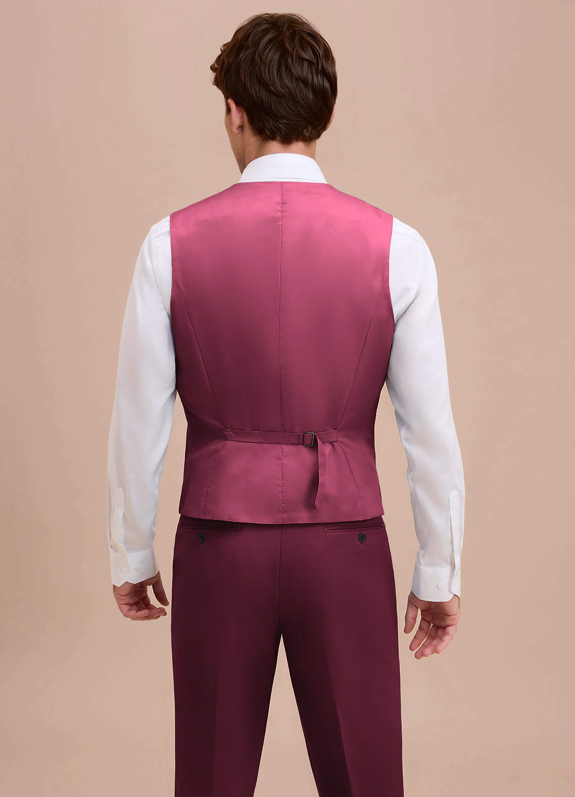 front Ethan Burgundy Refined Weave Suit Vest