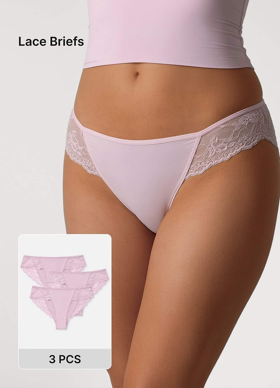 Low Rise Lace Panel Briefs Underwear