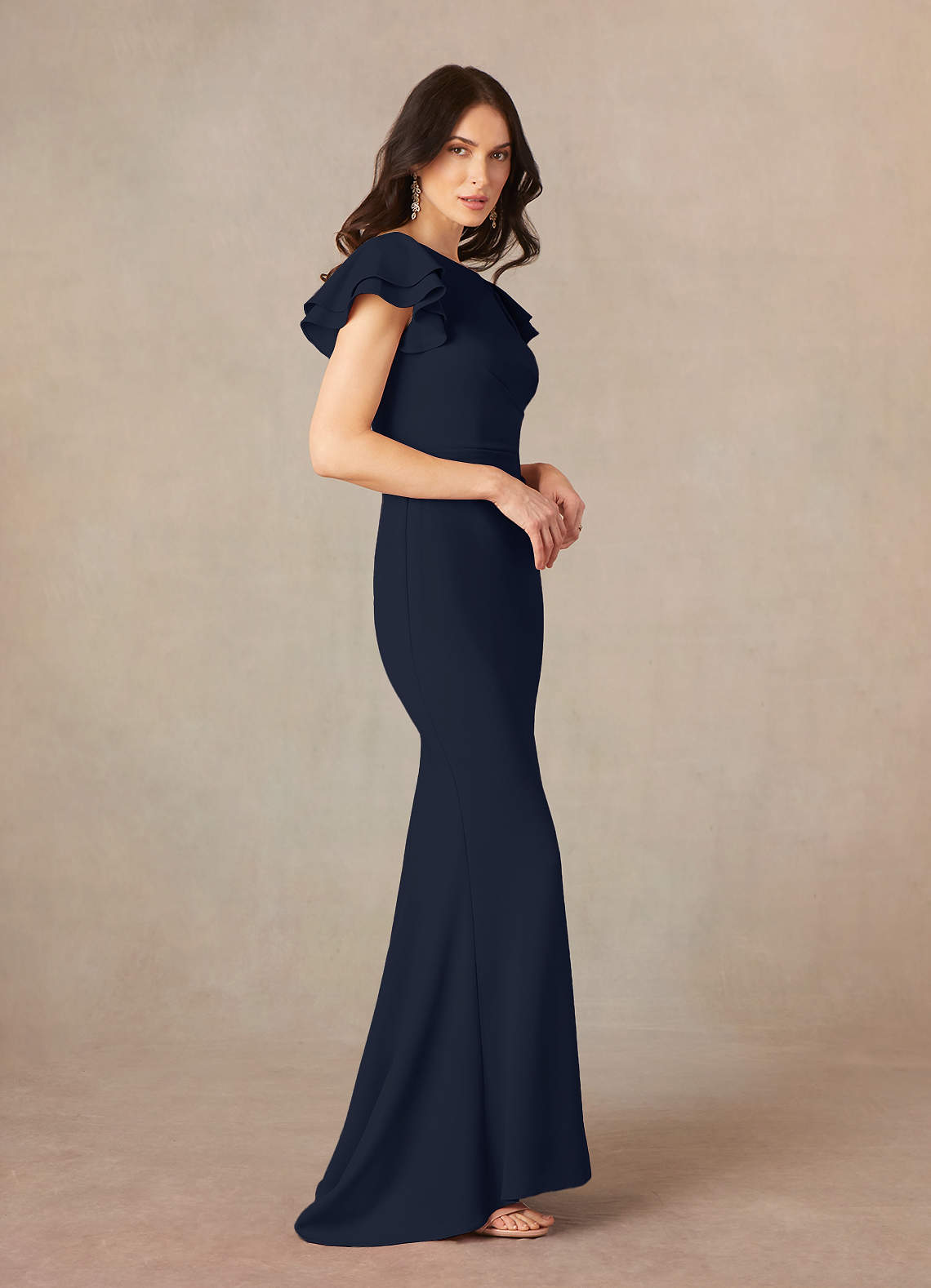 Azazie Peppermint Black Mermaid Scoop Ruched Stretch Crepe Dress Ready to Ship | Azazie Azazie Peppermint Black Mermaid Scoop Ruched Stretch Crepe Dress Ready to Ship | Azazie