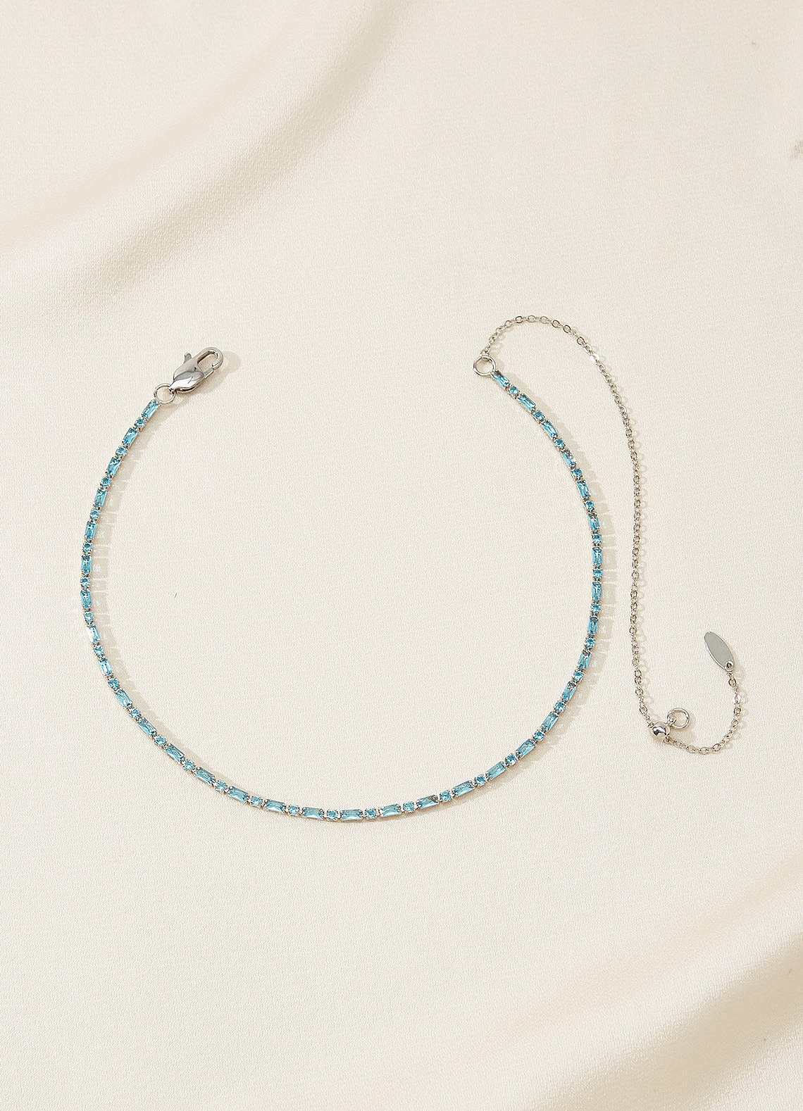 front Blue Mixed Stone Choker