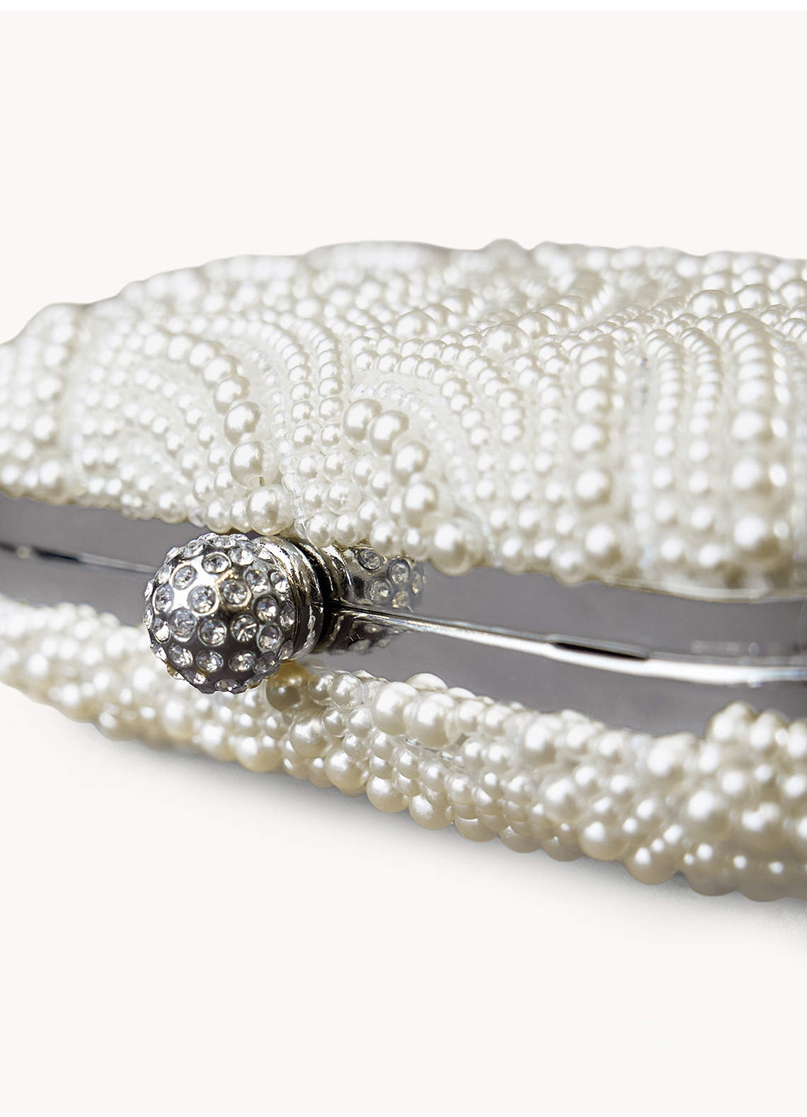 front Pearl Embellished Clutch