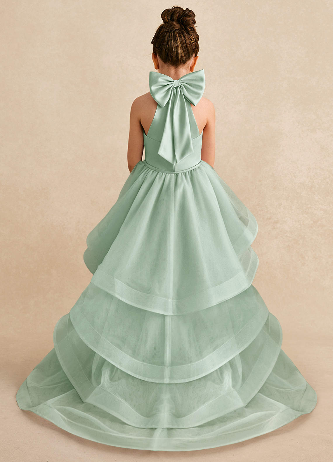 Azazie Bev Flower Girl Dresses Agave A-Line Convertible Tulle Dress image1