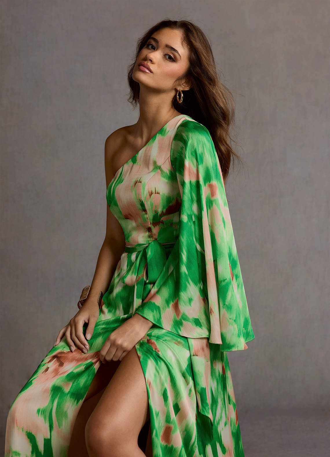Caprice Green Rainforest Print Maxi Dress image3