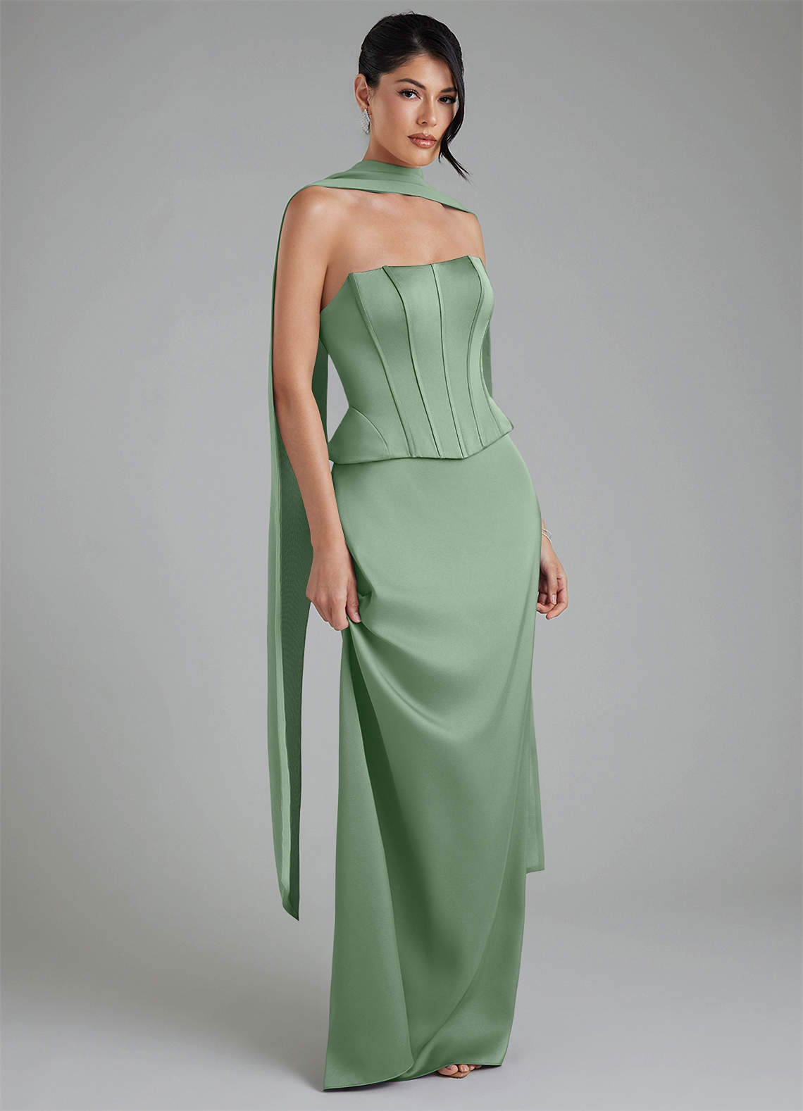 matcha bridesmaid dresses Green is the IT GIRL bridesmaids color in my opinion! @azazieofficial in  shade MATCHA. My girls looked so gorgeous #bridesmaids  #bridesmaidsdresses #azazie #green