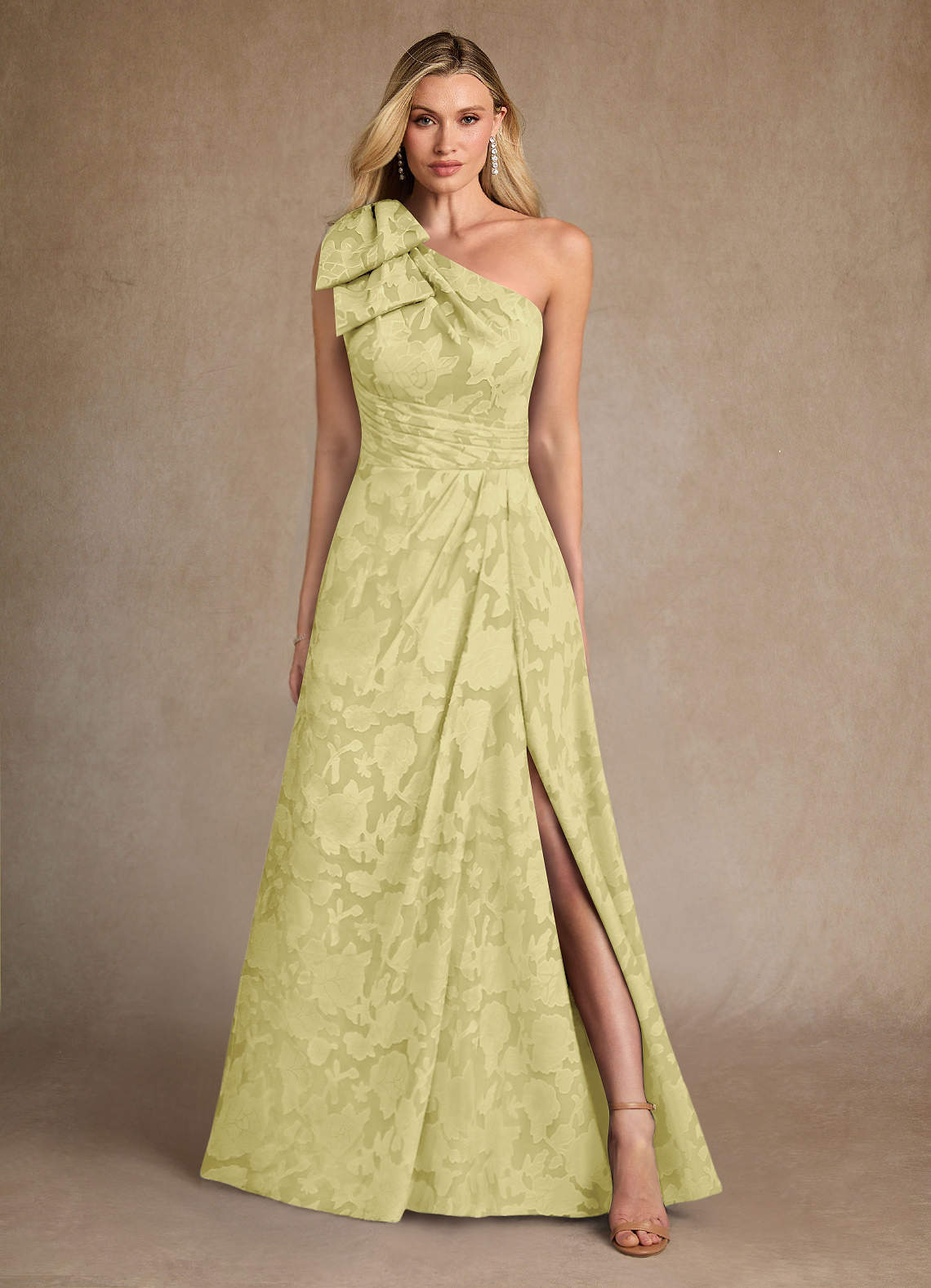 Azazie Easton Mère de la mariée Robes Robe Princesse en Blumen-Burnout Ue épaule Sorbet Citron image1