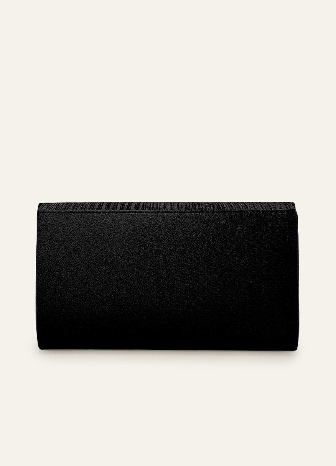 front Satin Pleated Envelope Clutch