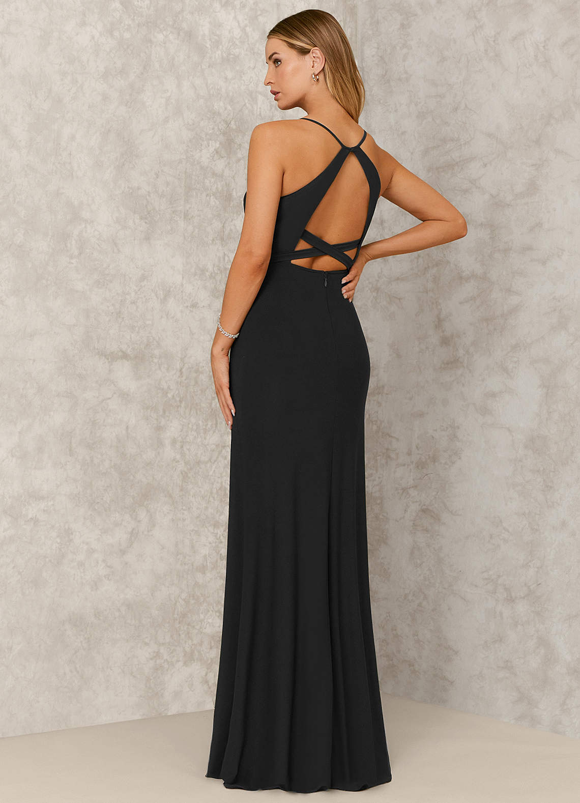 Rhinestone Straps Backless Dress Black - Luxe Little Black Dresses and Luxe  Party Dresses
