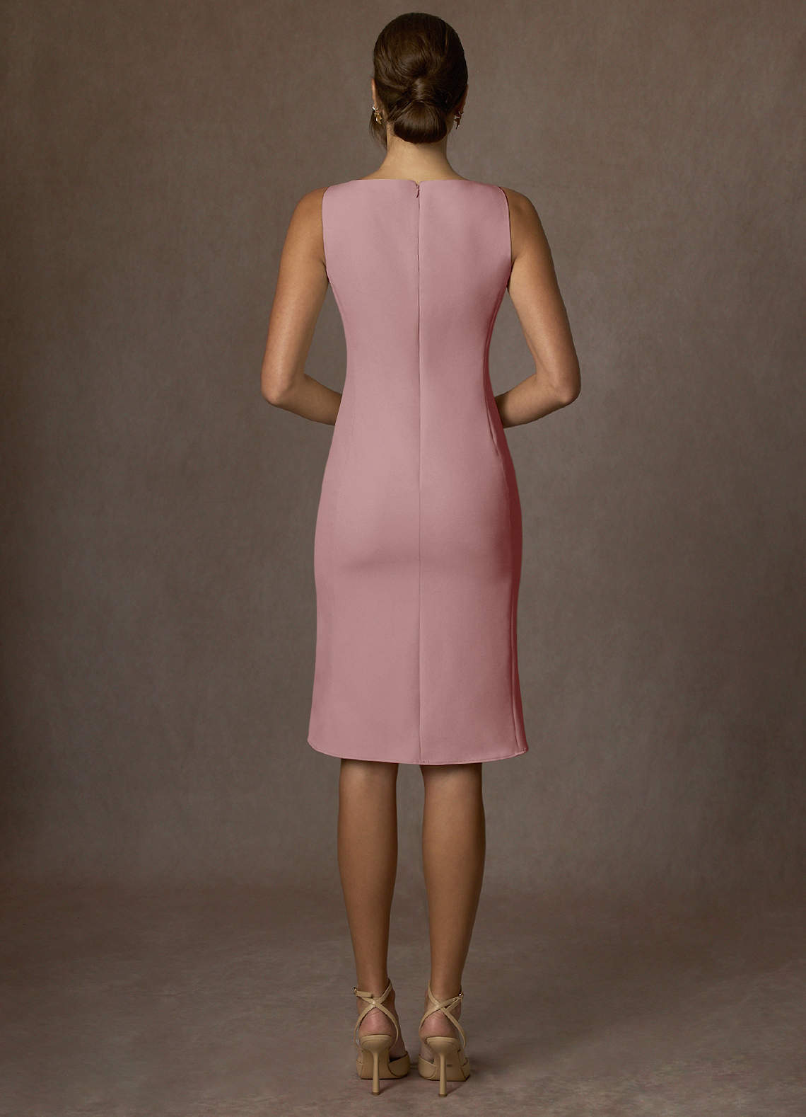 front Kennedy Dusty Rose Structured Stretch Dress