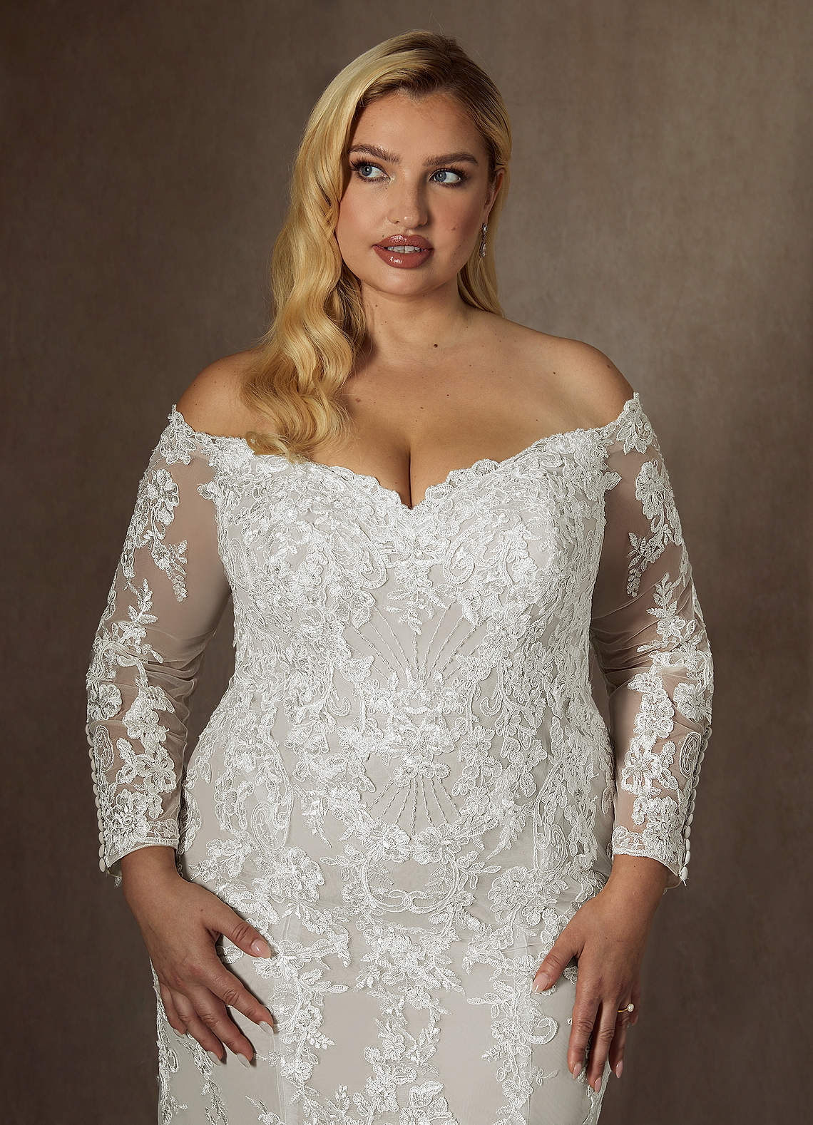 Azazie Empiria Wedding Dresses Diamond White Mermaid Sequins Tulle Dress image9