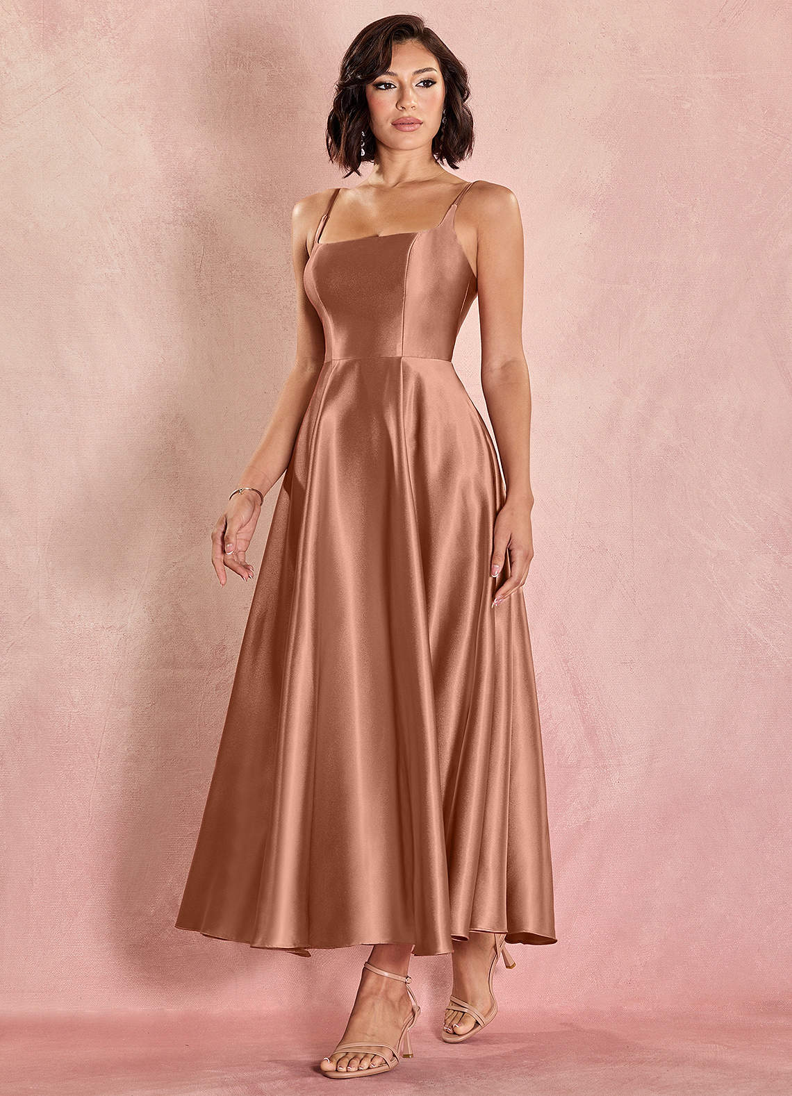 Azazie Wedding Guest dress Antique Brass Maxi A-Line Square Azazie Wedding Guest dress Antique Brass Maxi A-Line Square
