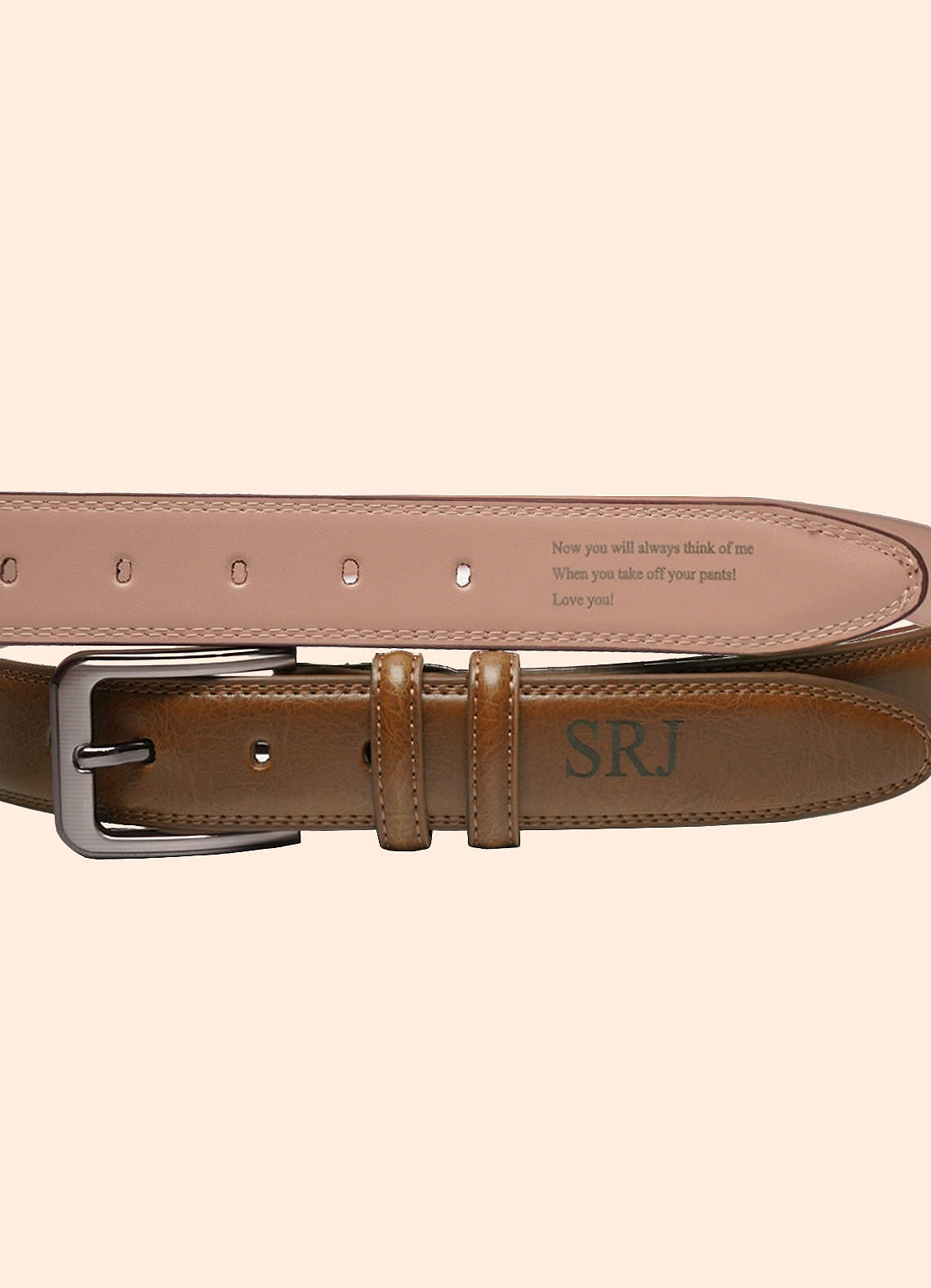 front Personalized Men's Genuine Leather Belt