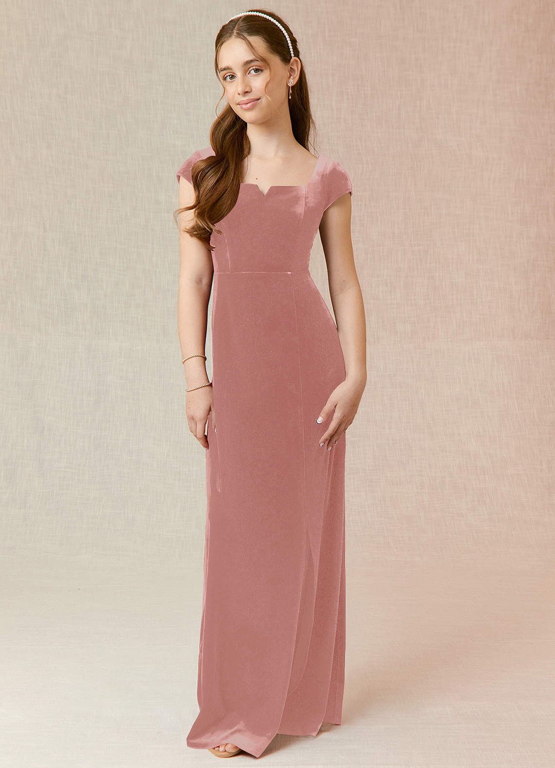 Azazie Gabi Junior Bridesmaid Dress in Dusty Rose | Azazie