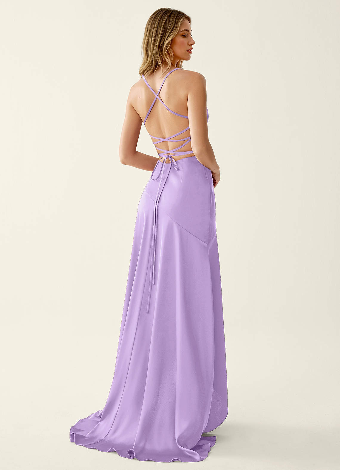 Annabella Rose Lilac Satin Lace Up Back Prom Dress Prom and Homecoming  Dresses | Azazie AU