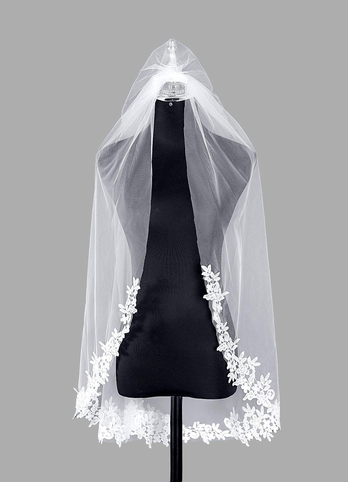 front Cordelia Flower Lace Hip Length Veil