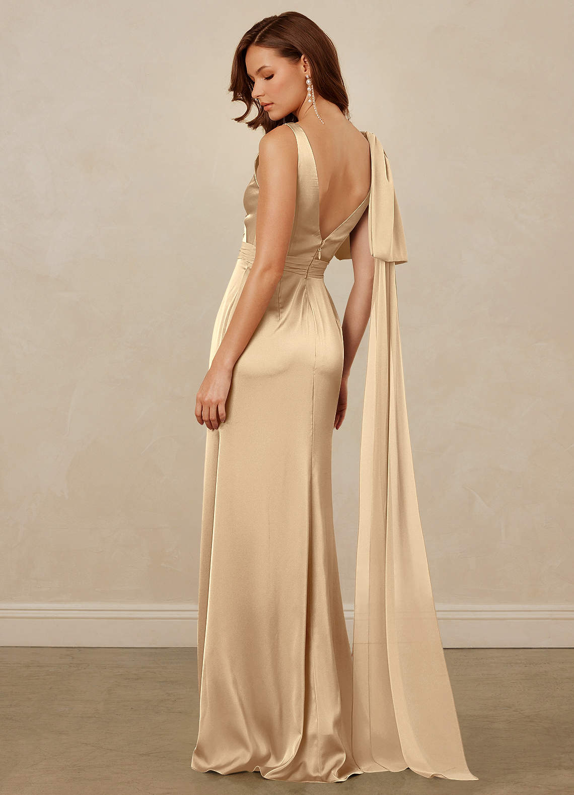 Christian Siriano Bridal for Azazie 1011 Bridesmaid Dresses Plunging Stretch Satin Mermaid Dress image8