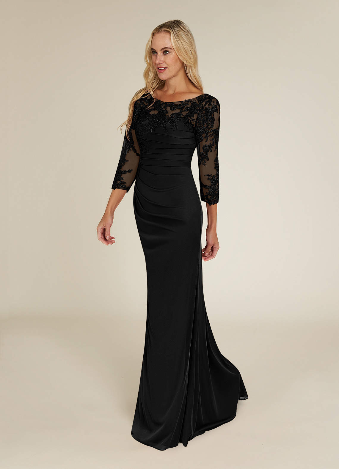 Azazie Alisondra Black Sheath Scoop Lace Lace Dress | Azazie