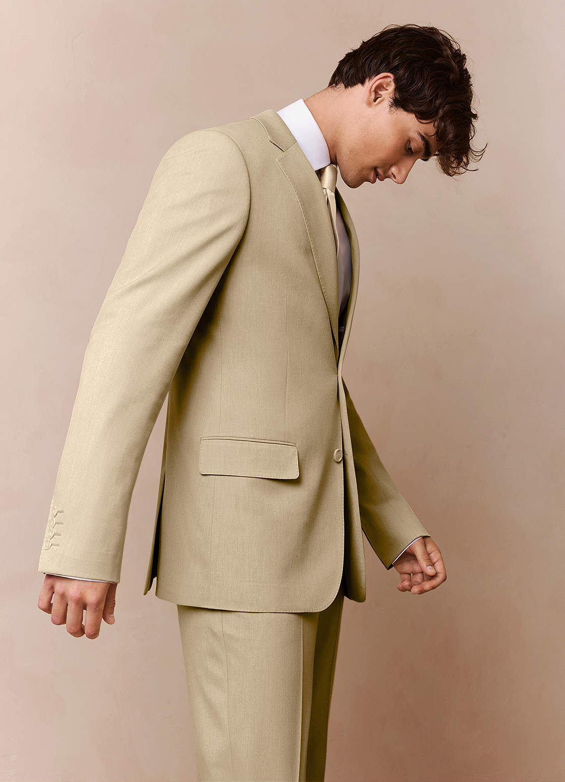 front James Champagne Structured Stretch Suit Jacket