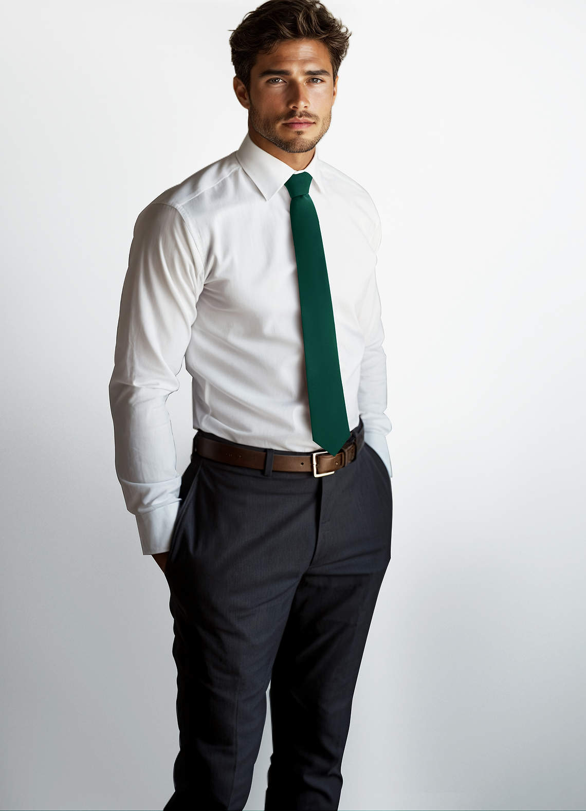 front Stretch Satin Skinny Tie