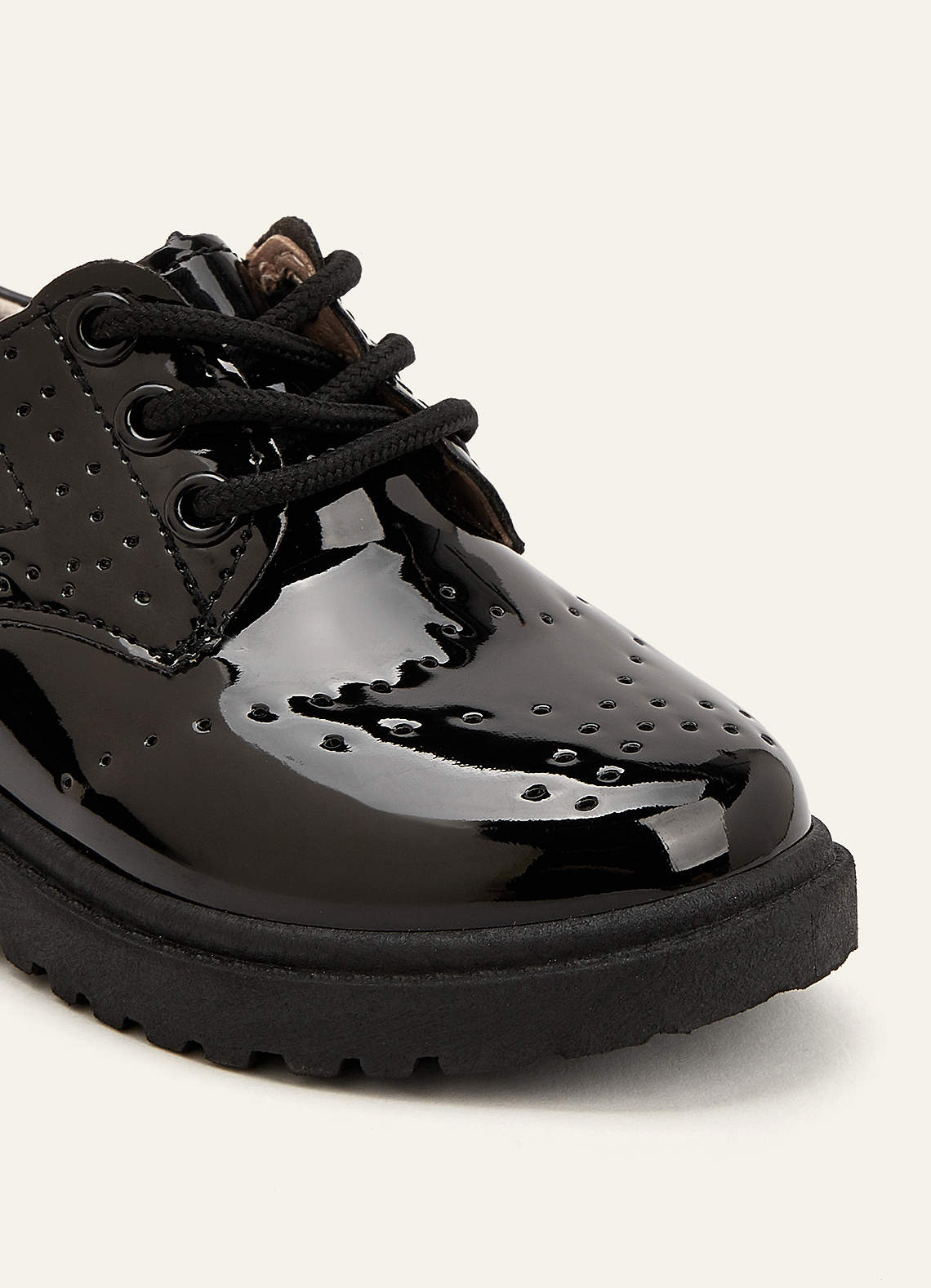 front Boys Wedding Brogue Patent Leather Shoes