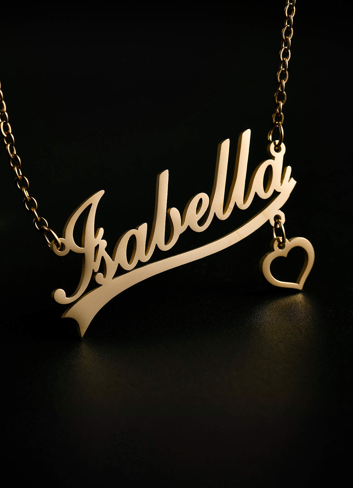 front Collar con nombre personalizado y corazón