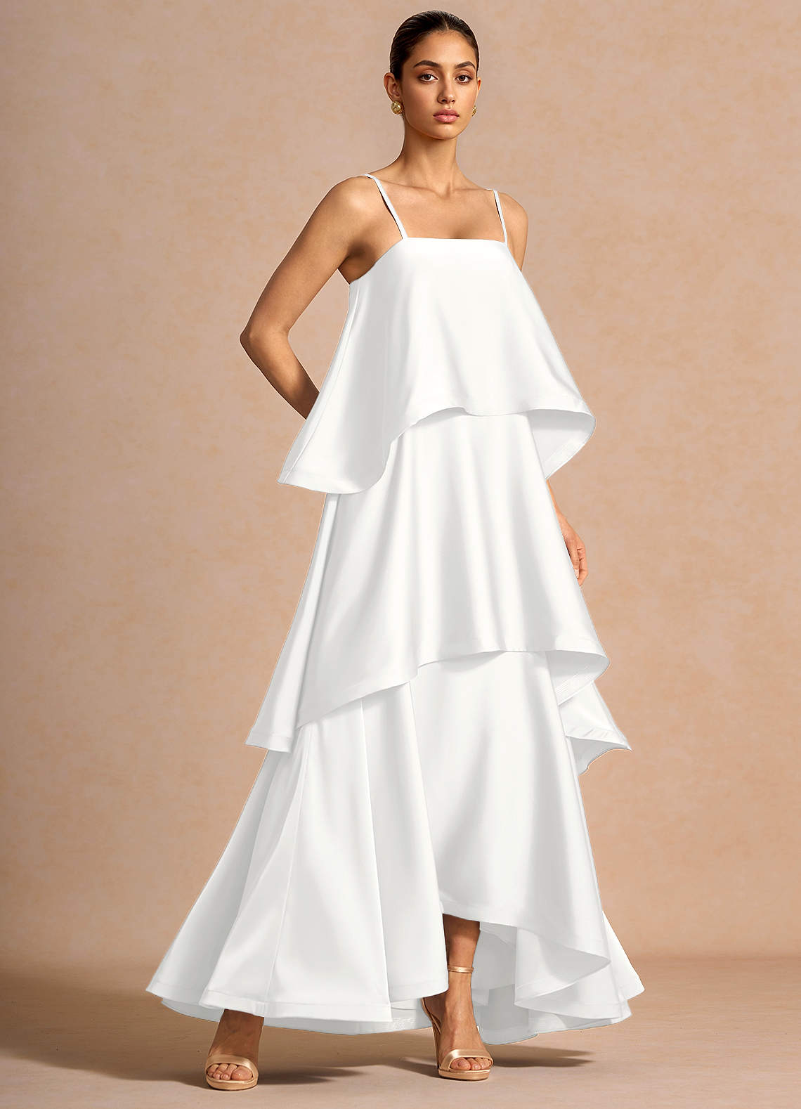 satin dress maxi Long Sleeve Satin Dress by Cinderella Divine -7475